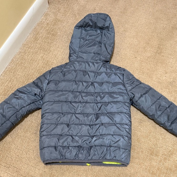 Nike Gray and Yellow Puffer Jacket with Hood - Picture 3 of 3